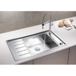 Blanco ANDANO XL 6 S-IF Compact 1 Bowl Inset Stainless Steel Kitchen Sink With Remote Control InFino Drain System - Satin Polish - 523001