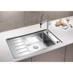 Blanco ANDANO XL 6 S-IF Compact 1 Bowl Inset Stainless Steel Kitchen Sink With Remote Control InFino Drain System - Satin Polish - 523002