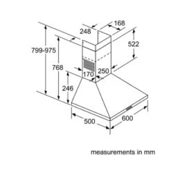 Bosch Series 2 DWP64BC50B 60cm Pyramid Chimney Hood - St/Steel -Kitchen Series Shop bosch dwp64bc50b dims