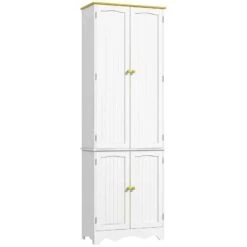 HOMCOM 4-Door Freestanding Kitchen Storage Unit - White - 835-663BN -Kitchen Series Shop c1z66a18a3b718f00.jpg