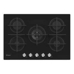 Candy CVG74WPB 75cm Gas Hob - Black Glass