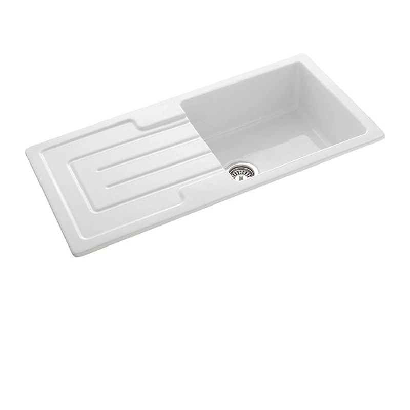 Rangemaster Austell 1 Bowl Fire Clay Ceramic Kitchen Sink - White - CAU10101WH/ Rangemaster Austell 1 Bowl Fire Clay Ceramic Kitchen Sink - White - CAU10101WH/ -Kitchen Series Shop c a cau10101wh 2
