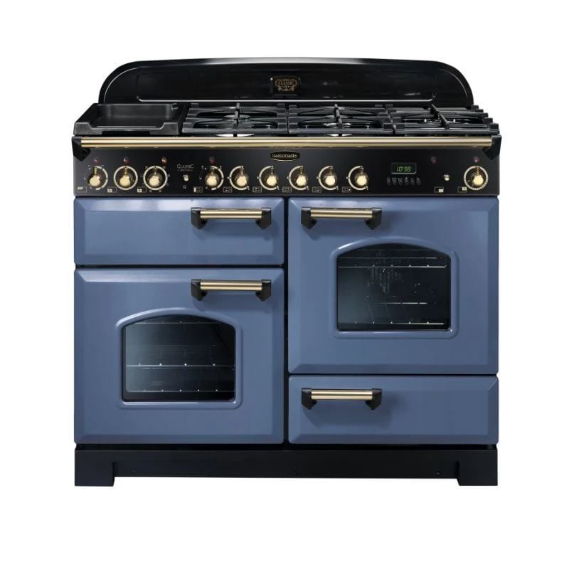 Rangemaster Classic Deluxe 110 Dual Fuel Stone Blue/Brass - CDL110DFFSB/B Rangemaster Classic Deluxe 110 Dual Fuel Stone Blue/Brass - CDL110DFFSB/B -Kitchen Series Shop c d cdl110dffsbb