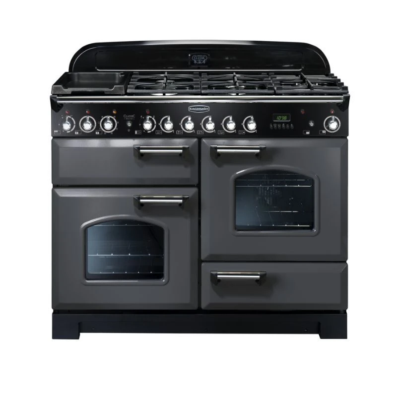 Rangemaster Classic Deluxe 110 Dual Fuel Slate Chrome - CDL110DFFSL/C Rangemaster Classic Deluxe 110 Dual Fuel Slate Chrome - CDL110DFFSL/C -Kitchen Series Shop c d cdl110dffslc