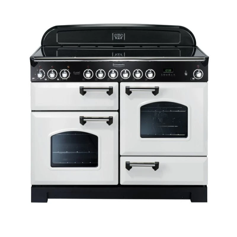 Rangemaster Classic Deluxe 110 Ceramic White Chrome - CDL110ECWH/C Rangemaster Classic Deluxe 110 Ceramic White Chrome - CDL110ECWH/C -Kitchen Series Shop c d cdl110ecwhc