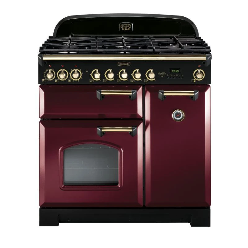 Rangemaster Classic Deluxe 90 Dual Fuel Cranberry Brass - CDL90DFFCY/B Rangemaster Classic Deluxe 90 Dual Fuel Cranberry Brass - CDL90DFFCY/B -Kitchen Series Shop c d cdl90dffcyb