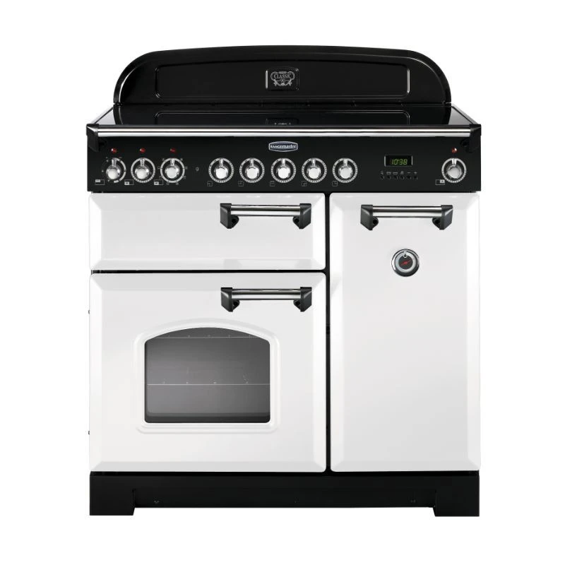 Rangemaster Classic Deluxe 90 Ceramic White Chrome - CDL90ECWH/C Rangemaster Classic Deluxe 90 Ceramic White Chrome - CDL90ECWH/C -Kitchen Series Shop c d cdl90ecwhc