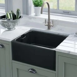 Rangemaster Farmhouse Belfast 1 Bowl Fire Clay Ceramic Kitchen Sink - Anthracite - CFBL595AN/ -Kitchen Series Shop c f cfbl595an 3