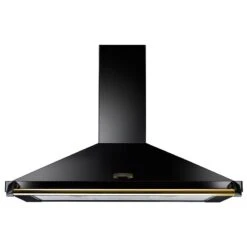 Rangemaster Classic 110cm Hood Black Brass Rail - CLAHDC110BB/