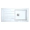Prima 1 Bowl & Drainer Reversible Inset Ceramic Kitchen Sink - White - CPR412