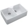Rangemaster Classic Belfast Double Bowl Ceramic Kitchen Sink - White - CDB800WH/ -Kitchen Series Shop cdb800wh 2