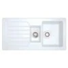 Prima 1.5 Bowl & Drainer Reversible Inset Ceramic Kitchen Sink - White - CPR410