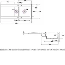 RAK Ceramics Gourmet Dream Sink 1 1.5 Bowl With Reversible Drainer - DSINK1 -Kitchen Series Shop d s dsink1 2