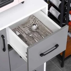 HOMCOM Modern Kitchen Cabinets With Storage - Grey - 835-341 4 HOMCOM Modern Kitchen Cabinets With Storage - Grey - 835-341 -Kitchen Series Shop db0d4d181cd30b966.jpg