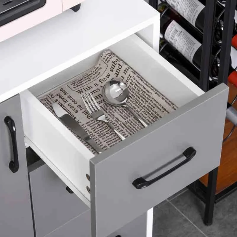 HOMCOM Modern Kitchen Cabinets with Storage - Grey - 835-341 HOMCOM Modern Kitchen Cabinets With Storage - Grey - 835-341 -Kitchen Series Shop db0d4d181cd30b966.jpg