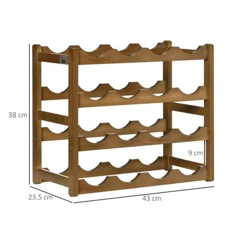 HOMCOM Freestanding Bamboo Wine Rack for 16 Bottles - Brown - 801-269V00BN HOMCOM Freestanding Bamboo Wine Rack For 16 Bottles - Brown - 801-269V00BN -Kitchen Series Shop e4za1218701d08f86.jpg