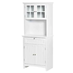 HOMCOM Tall Freestanding Kitchen Cabinet With Countertop - White - 835-343 -Kitchen Series Shop e79daa188fbae3c6c.jpg