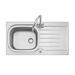 Leisure Eaton 1 Bowl Inset Kitchen Sink With Reversible Drainer - Satin Stainless Steel - EA9501/