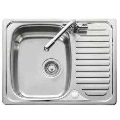 Leisure Euroline 1 Bowl Inset Kitchen Sink With Reversible Drainer - Satin Stainless Steel - EL6501/NC