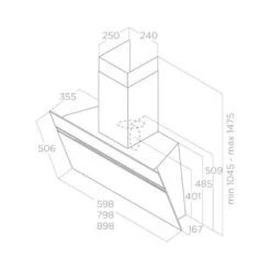 Elica Ascent 90cm Chimney Cooker Hood - White Glass - PRF0101145B -Kitchen Series Shop e l elica ascent wh 90 2