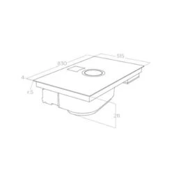 Elica NikolaTesla Switch Glow 83cm Venting Induction Hob (Ducting) - Black - PRF0183880 -Kitchen Series Shop e l elica switch glow prf0183880 dimensions