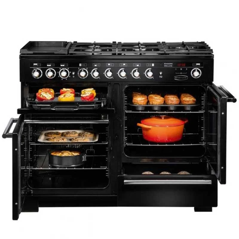 Rangemaster Encore Deluxe 100cm Dual Fuel Range Cooker - Charcoal Black/Chrome - EDL100DFFCB/C Rangemaster Encore Deluxe 100cm Dual Fuel Range Cooker - Charcoal Black/Chrome - EDL100DFFCB/C -Kitchen Series Shop e n encore deluxe 100 df 2 1