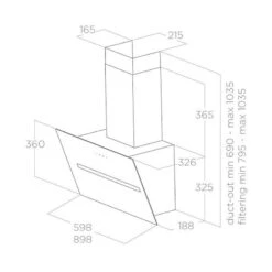 Elica Shy 60cm Chimney Cooker Hood - Black Glass - PRF0166932 -Kitchen Series Shop elica shy blk 60 2