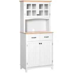 HOMCOM Freestanding Kitchen Cabinet With Open Counter - White - 835-278 7 HOMCOM Freestanding Kitchen Cabinet With Open Counter - White - 835-278 -Kitchen Series Shop esi98a18117d105e0.jpg