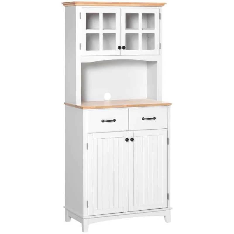 HOMCOM Freestanding Kitchen Cabinet with Open Counter - White - 835-278 HOMCOM Freestanding Kitchen Cabinet With Open Counter - White - 835-278 -Kitchen Series Shop esi98a18117d105e0.jpg