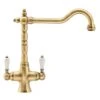 Franke Cotswold Two Lever Tap - Brass - 115.0689.617 -Kitchen Series Shop f r franke cotswold 1150689617