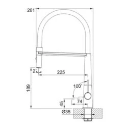 Franke Icon Semi-Pro Pull Out Nozzle Tap - Matt Black - 115.0690.598 -Kitchen Series Shop f r franke icon 1150690598 dimensions