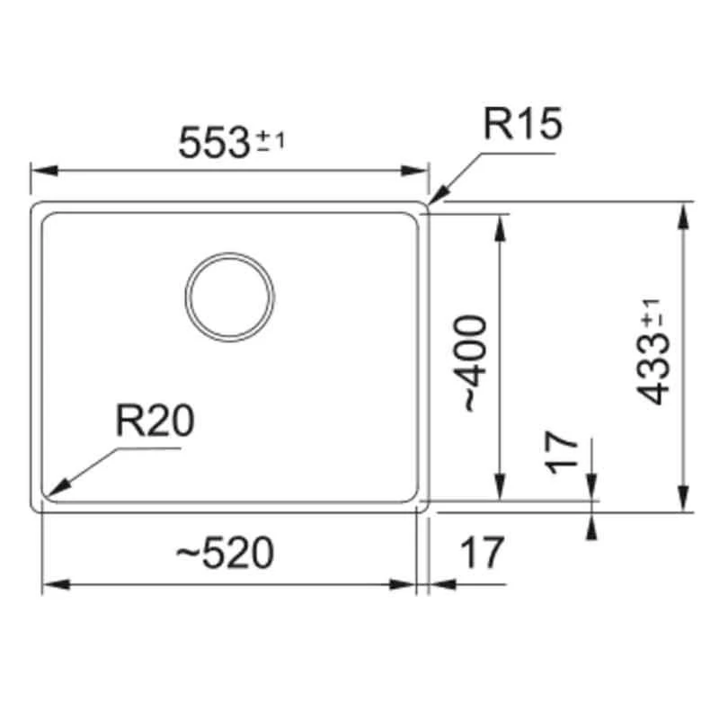 Franke Maris 1 Bowl Undermount Fragranite Kitchen Sink MRG 110-52 - Matt Black - 125.0688.508 Franke Maris 1 Bowl Undermount Fragranite Kitchen Sink MRG 110-52 - Matt Black - 125.0688.508 -Kitchen Series Shop franke maris 1250688508 dimensions 1