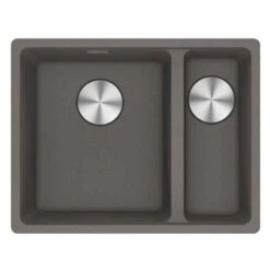 Franke Maris 1.5 Bowl Undermount Fragranite Kitchen Sink MRG 160-34-15 - Right Hand - Stone Grey - 125.0688.519