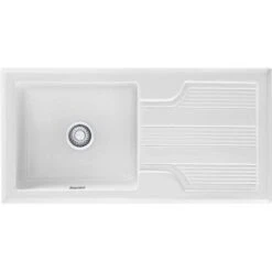 Franke Galassia 1 Bowl Ceramic Inset Kitchen Sink With Reversible Drainer GAK 611-101 - White - 124.0305.163 -Kitchen Series Shop g a galassia 1.0 124.0196.745