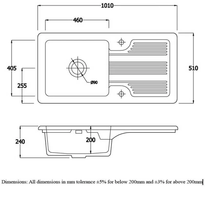 RAK Ceramics Gourmet Sink 4 - Single Bowl Kitchen Sink with Reversible Drainer - GOSINK4V2 RAK Ceramics Gourmet Sink 4 - Single Bowl Kitchen Sink With Reversible Drainer - GOSINK4V2 -Kitchen Series Shop g o gosink4v2 2