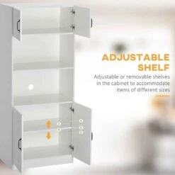 HOMCOM 5-Tier Kitchen Storage Unit With Countertop - White - 835-684V00WT -Kitchen Series Shop ga488c182a9810b6d.jpg