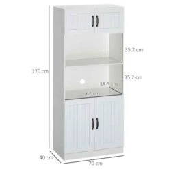 HOMCOM 5-Tier Kitchen Storage Unit With Countertop - White - 835-684V00WT -Kitchen Series Shop gjba12182a9810b6d.jpg