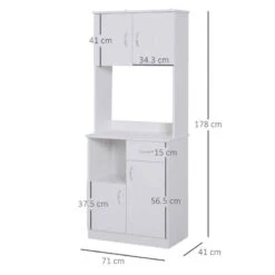 HOMCOM Tall Kitchen Cupboard With Countertop Storage - White - 801-098 4 HOMCOM Tall Kitchen Cupboard With Countertop Storage - White - 801-098 -Kitchen Series Shop gsqa12181cd30adb0.jpg
