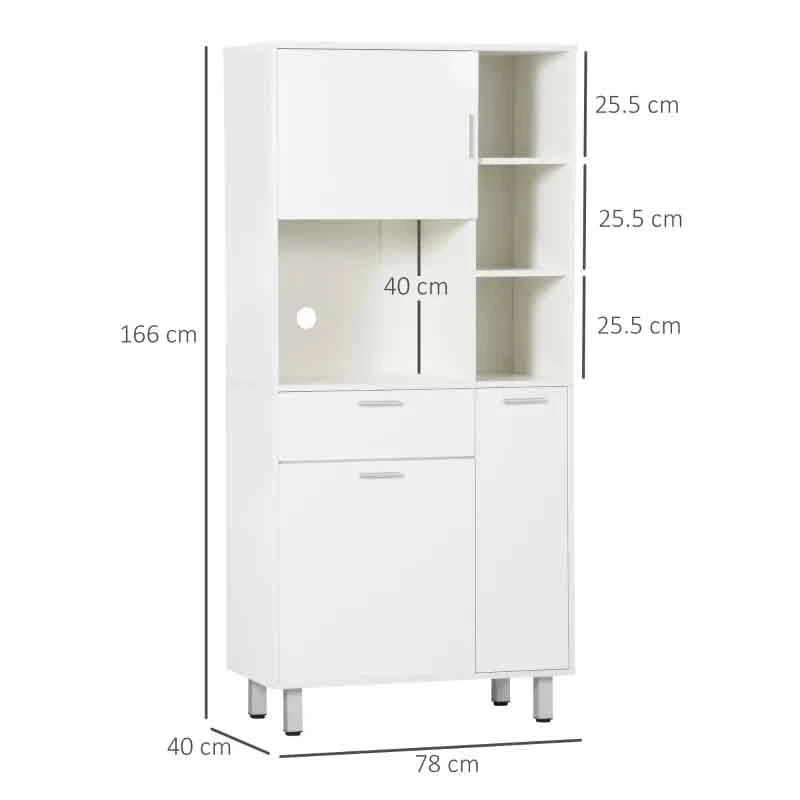 HOMCOM Modern Freestanding Kitchen Cabinet with Shelves - White - 835-696V00WT HOMCOM Modern Freestanding Kitchen Cabinet With Shelves - White - 835-696V00WT -Kitchen Series Shop gz2a12181f54278b5.jpg