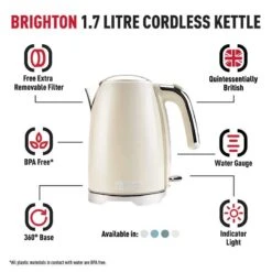 Haden Brighton Cornish 1.7 Litre Kettle - Cream - 203892 4 Haden Brighton Cornish 1.7 Litre Kettle - Cream - 203892 -Kitchen Series Shop h a haden brighton cornish 203892 2