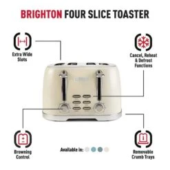 Haden Brighton Cornish 4 Slice Toaster - Cream - 203908 -Kitchen Series Shop h a haden brighton cornish 203908 2