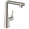 Hansgrohe Metris Select M71 Single Lever Kitchen Mixer Tap 260 Single Spray Mode - Stainless Steel - 14847800 -Kitchen Series Shop h a hansgrohe 14847800