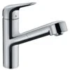 Hansgrohe Focus M42 EcoSmart Single Lever Kitchen Mixer Tap 150 With Pull-Out Spout Single Spray Mode - Chrome - 71865000 -Kitchen Series Shop h a hansgrohe 71865000