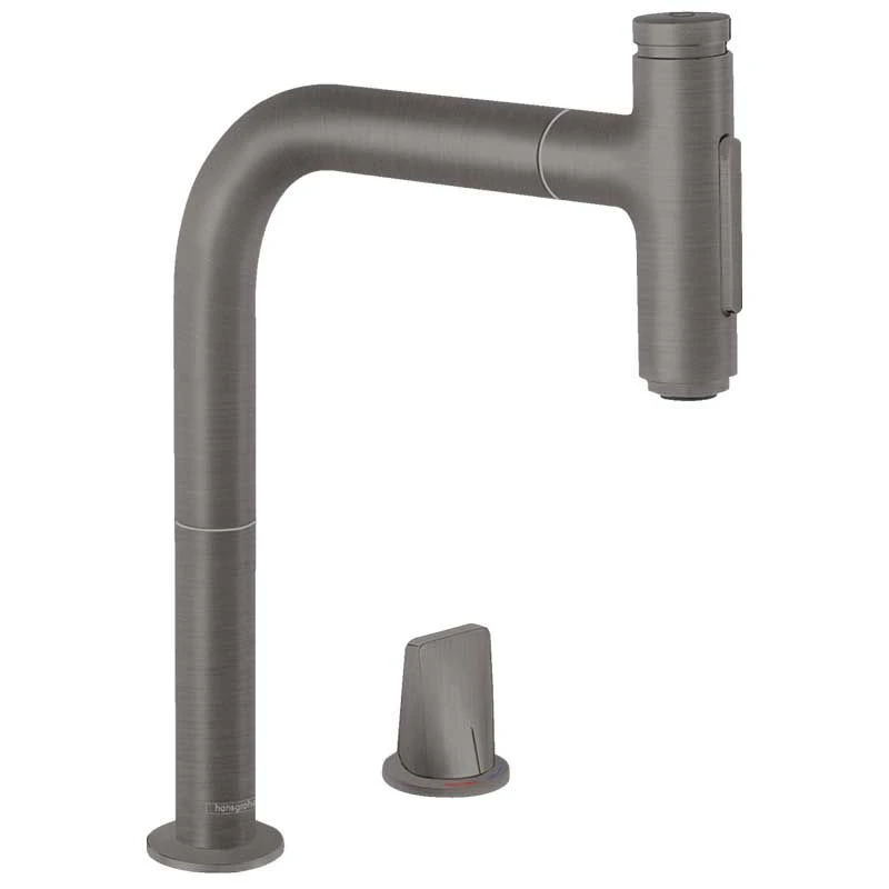 hansgrohe Metris Select M71 2-Hole Single Lever Kitchen Tap Mixer 200 With Pull-Out Spray & Sbox 2 Spray Modes - Brushed Black Chrome - 73818340 Hansgrohe Metris Select M71 2-Hole Single Lever Kitchen Tap Mixer 200 With Pull-Out Spray & Sbox 2 Spray Modes - Brushed Black Chrome - 73818340 -Kitchen Series Shop h a hansgrohe 73818340
