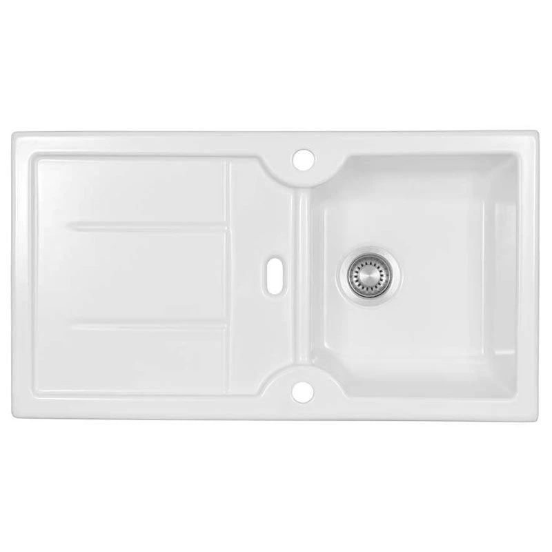 Thomas Denby Harmony XW 1 Bowl Reversible Ceramic Kitchen Sink & Drainer - White - HAR9110WH Thomas Denby Harmony XW 1 Bowl Reversible Ceramic Kitchen Sink & Drainer - White - HAR9110WH -Kitchen Series Shop h a har9110wh