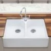 Thomas Denby Heritage 800 Ceramic Double Bowl Kitchen Sink - White - HER800 -Kitchen Series Shop h e her800