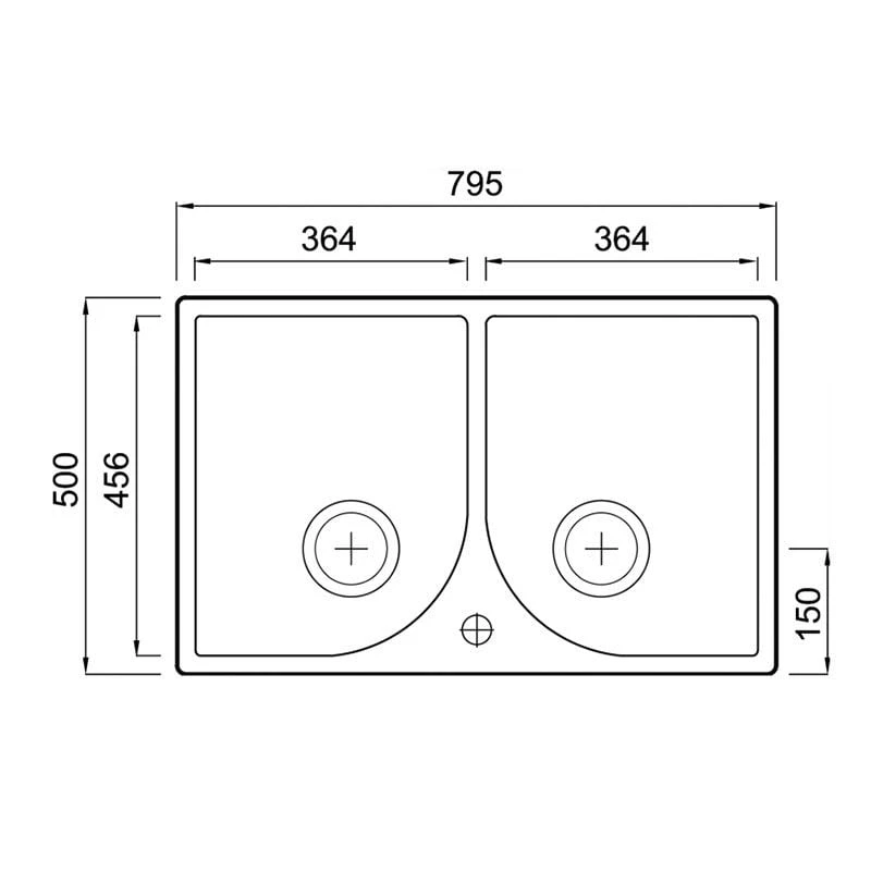 Thomas Denby Heritage 800 Ceramic Double Bowl Kitchen Sink - White - HER800 Thomas Denby Heritage 800 Ceramic Double Bowl Kitchen Sink - White - HER800 -Kitchen Series Shop h e her800 2