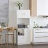 HOMCOM Tall Kitchen Cupboard With Countertop Storage - White - 801-098 2 HOMCOM Tall Kitchen Cupboard With Countertop Storage - White - 801-098 -Kitchen Series Shop h o homcom 801 098