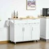 HOMCOM Kitchen Island Utility Cart - White - 801-204 1 HOMCOM Kitchen Island Utility Cart - White - 801-204 -Kitchen Series Shop h o homcom 801 204