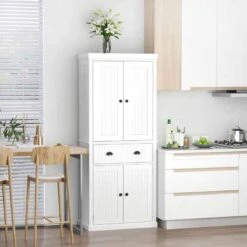 HOMCOM Traditional Freestanding Kitchen Unit - White - 835-042V02WT